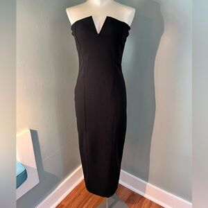 Zara Chic Black Strapless Dress